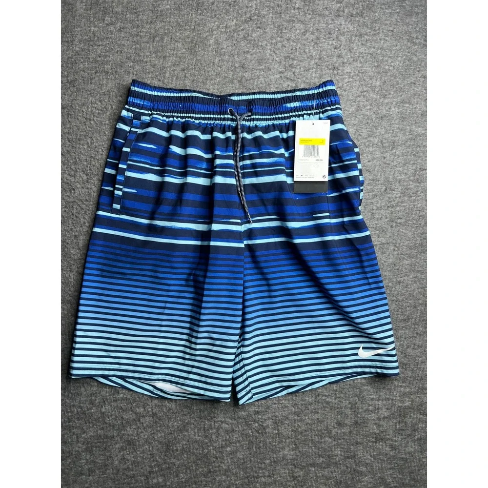 Nike Mens Swim Volley Shorts Blue Ombre Striped Trunks NESSD545-440 Small NWT